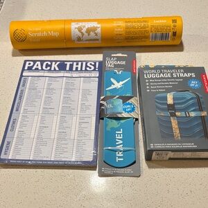 World Traveler Essentials: Travel Accessories Set with Map, Tags, and Straps